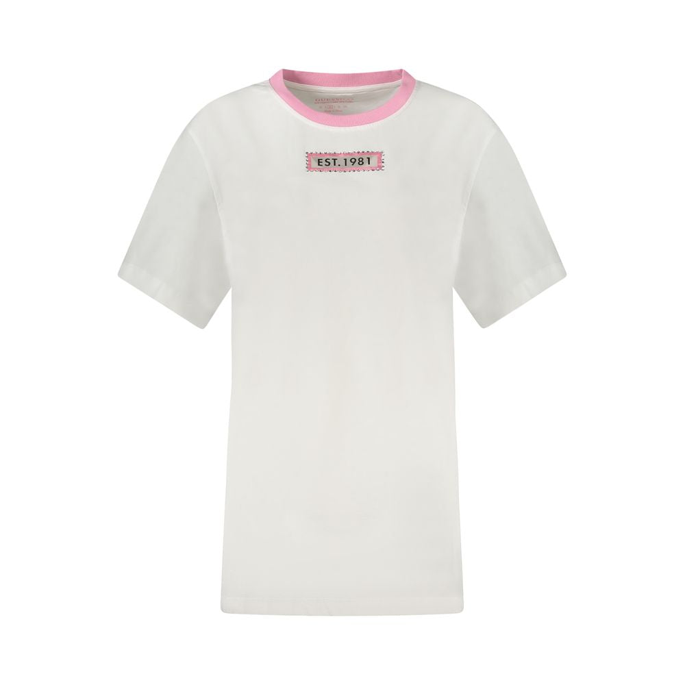 Guess Jeans Damen T-Shirt aus weißer Baumwolle