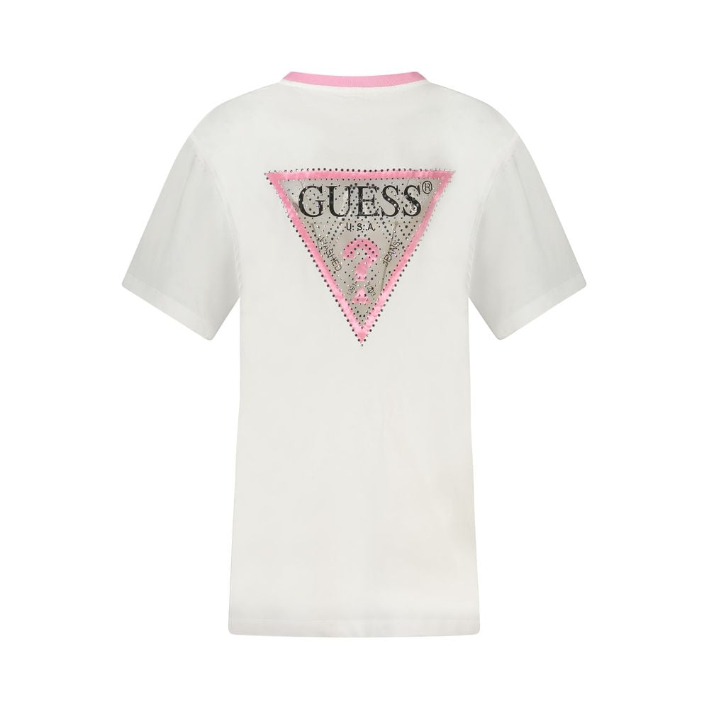 Guess Jeans Damen T-Shirt aus weißer Baumwolle