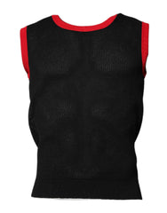 Dolce & Gabbana Schwarzes Slim Fit Rundhals-T-Shirt aus Baumwolle
