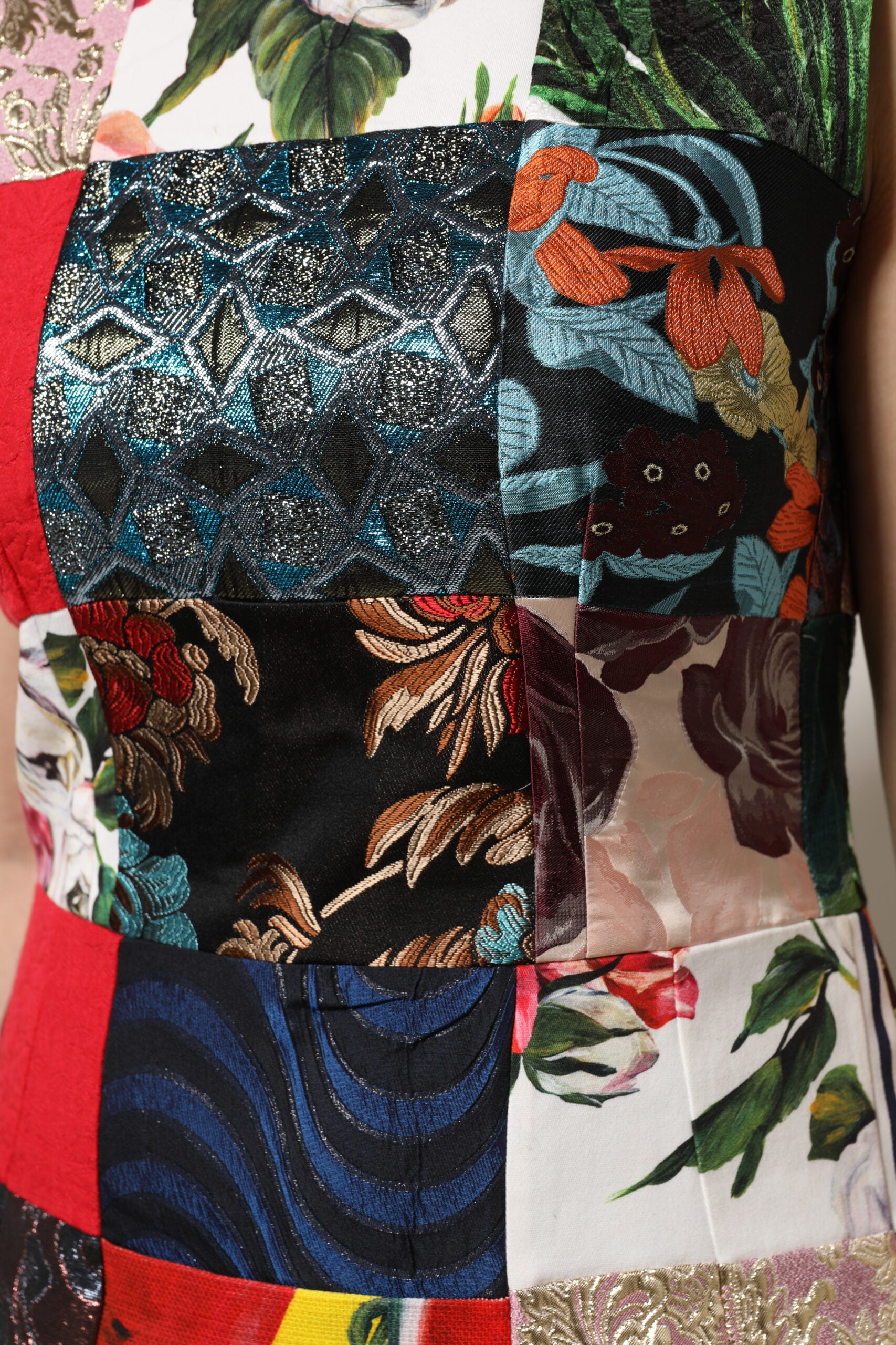 Dolce & Gabbana Mouwloze Patchwork Schedejurk in Meerkleurig