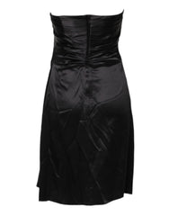 Dolce & Gabbana Schwarzes trägerloses Etui-A-Linien-Minikleid