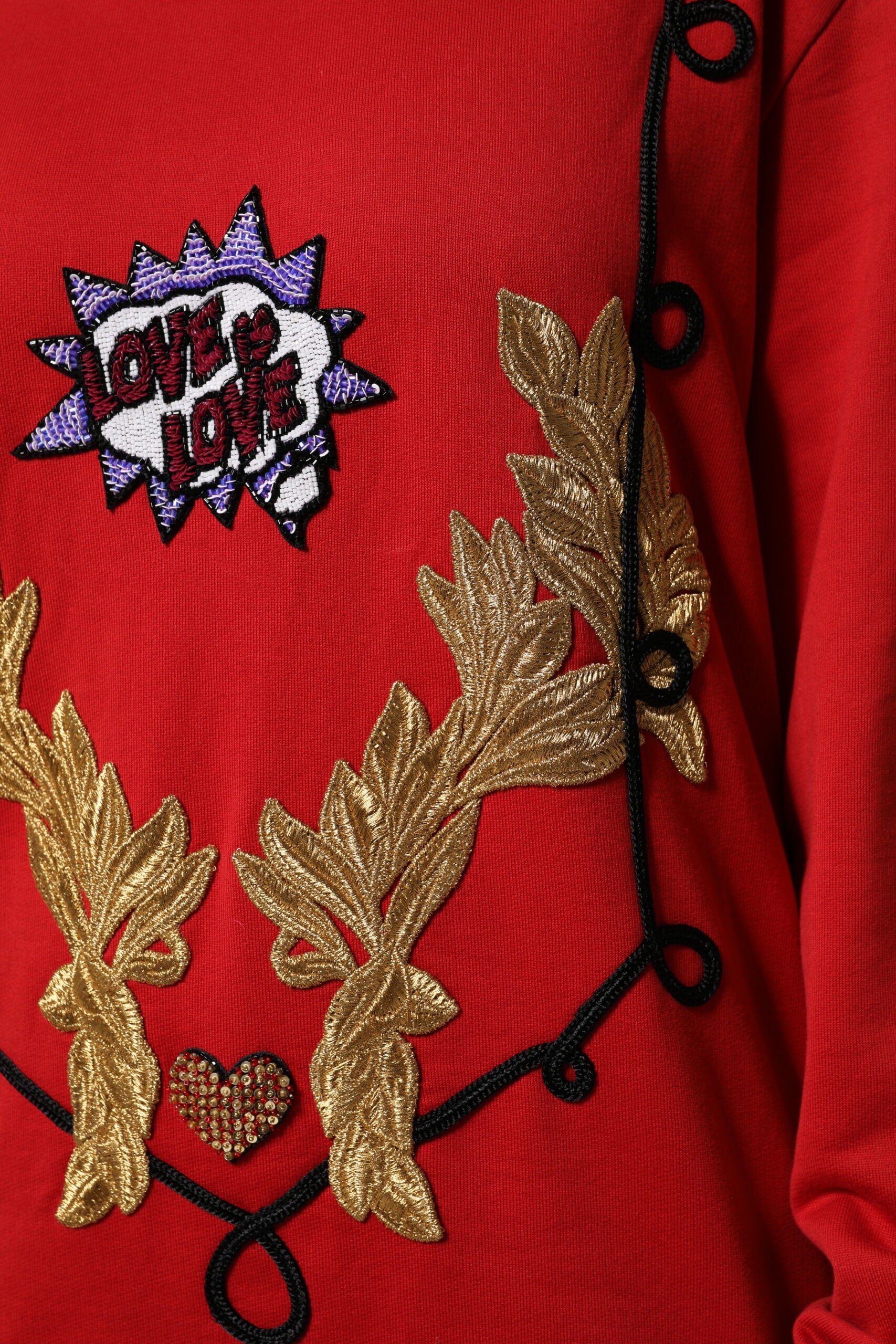 Dolce & Gabbana Roter Baumwoll-Pullover mit Pailletten für Damen