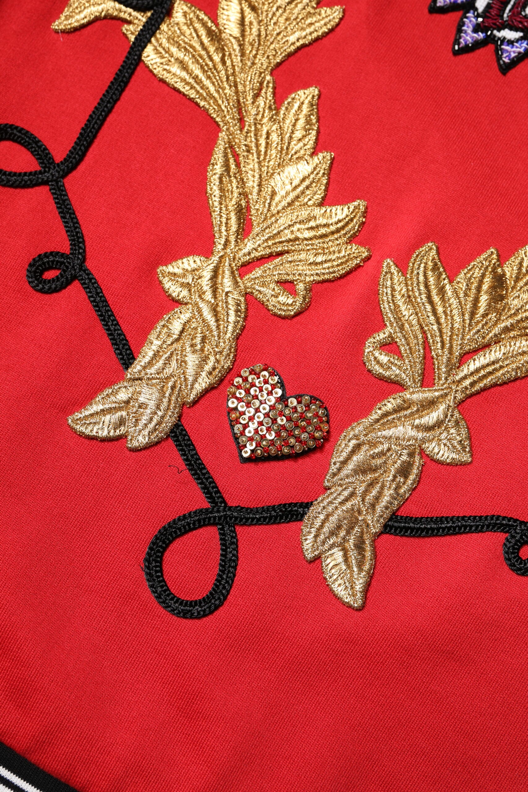 Dolce & Gabbana Roter Baumwoll-Pullover mit Pailletten für Damen