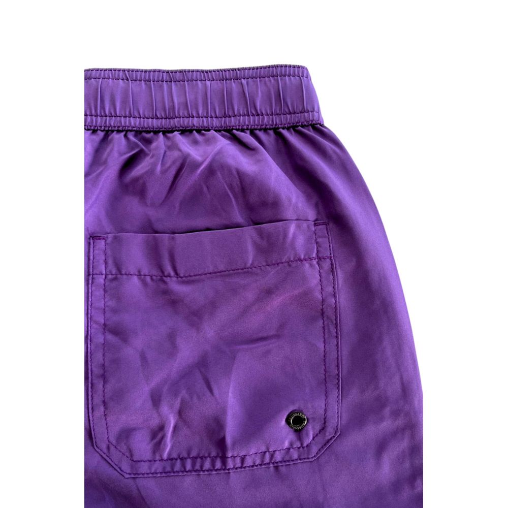Trussardi Beachwear Lila Herren Badeshorts aus Polyester