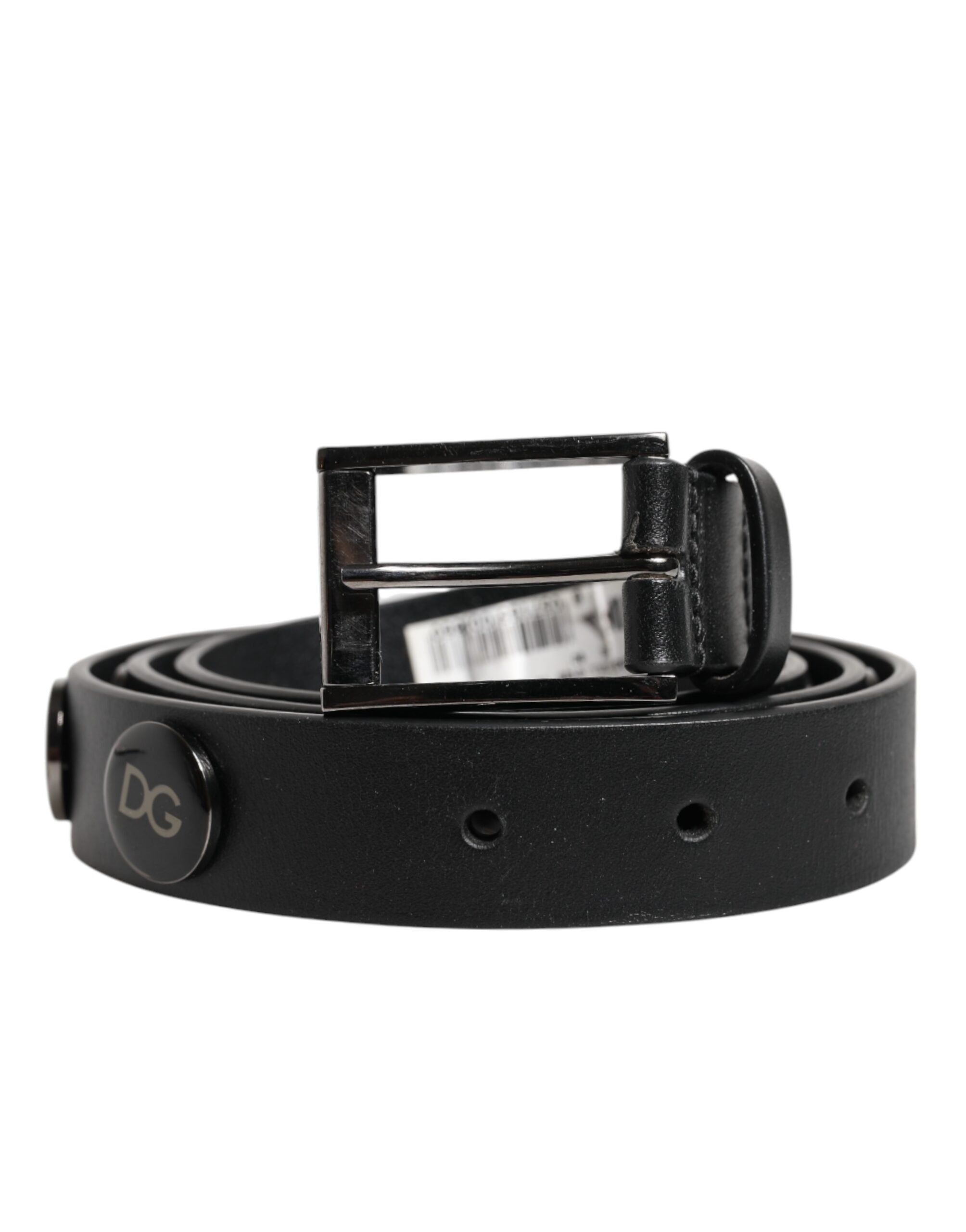 Dolce & Gabbana Zwarte Luxe Lederen DG Studs Gespriem
