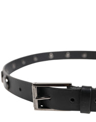 Dolce & Gabbana Zwarte Luxe Lederen DG Studs Gespriem