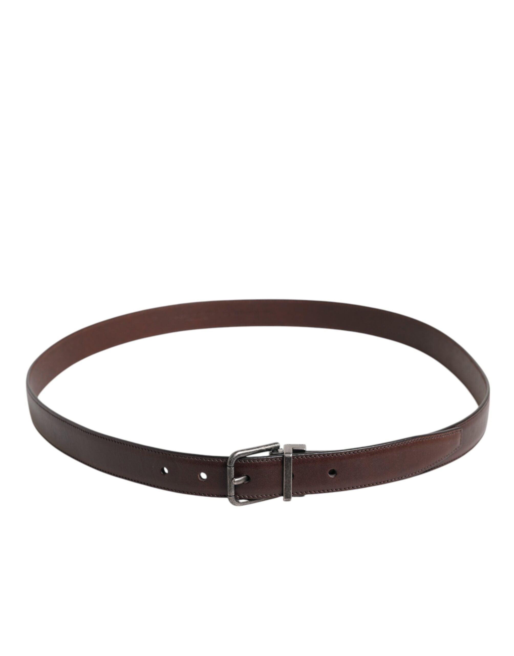 Dolce & Gabbana Bruine Klassieke Kalfslederen Metalen Gesp Riem