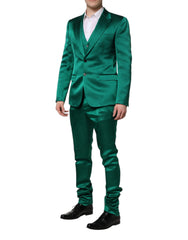 Dolce & Gabbana Groen Zijden Driedelig Single Breasted Pak