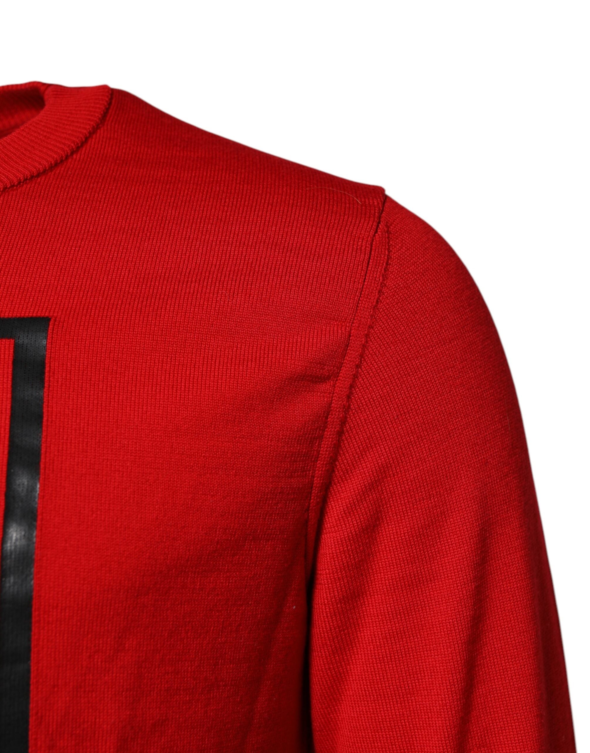 Dolce & Gabbana Roter Pullover mit Augen-Print und Rundhalsausschnitt für Herren