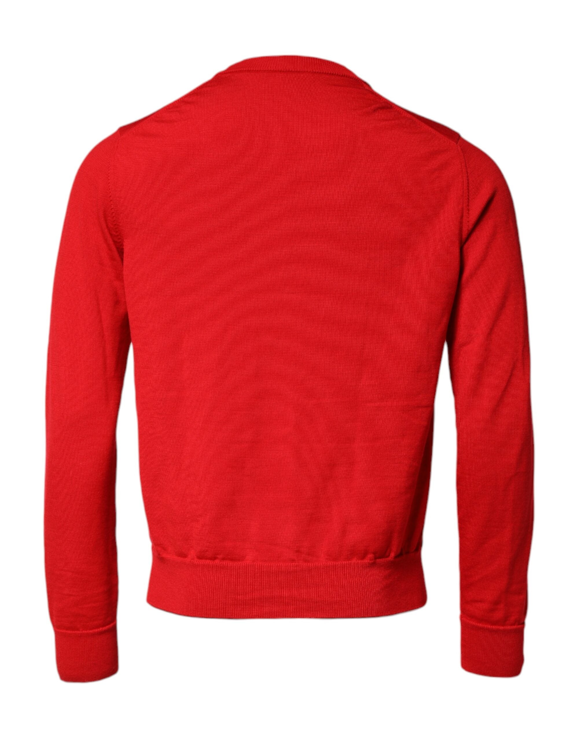 Dolce & Gabbana Roter Pullover mit Augen-Print und Rundhalsausschnitt für Herren