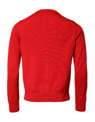 Dolce & Gabbana Roter Pullover mit Augen-Print und Rundhalsausschnitt für Herren