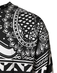 Dolce & Gabbana Schwarz Weiß Bandana Baumwolle Herren Sweatshirt Pullover