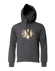 Dolce & Gabbana Grauer Kapuzenpullover mit Logo-Patch