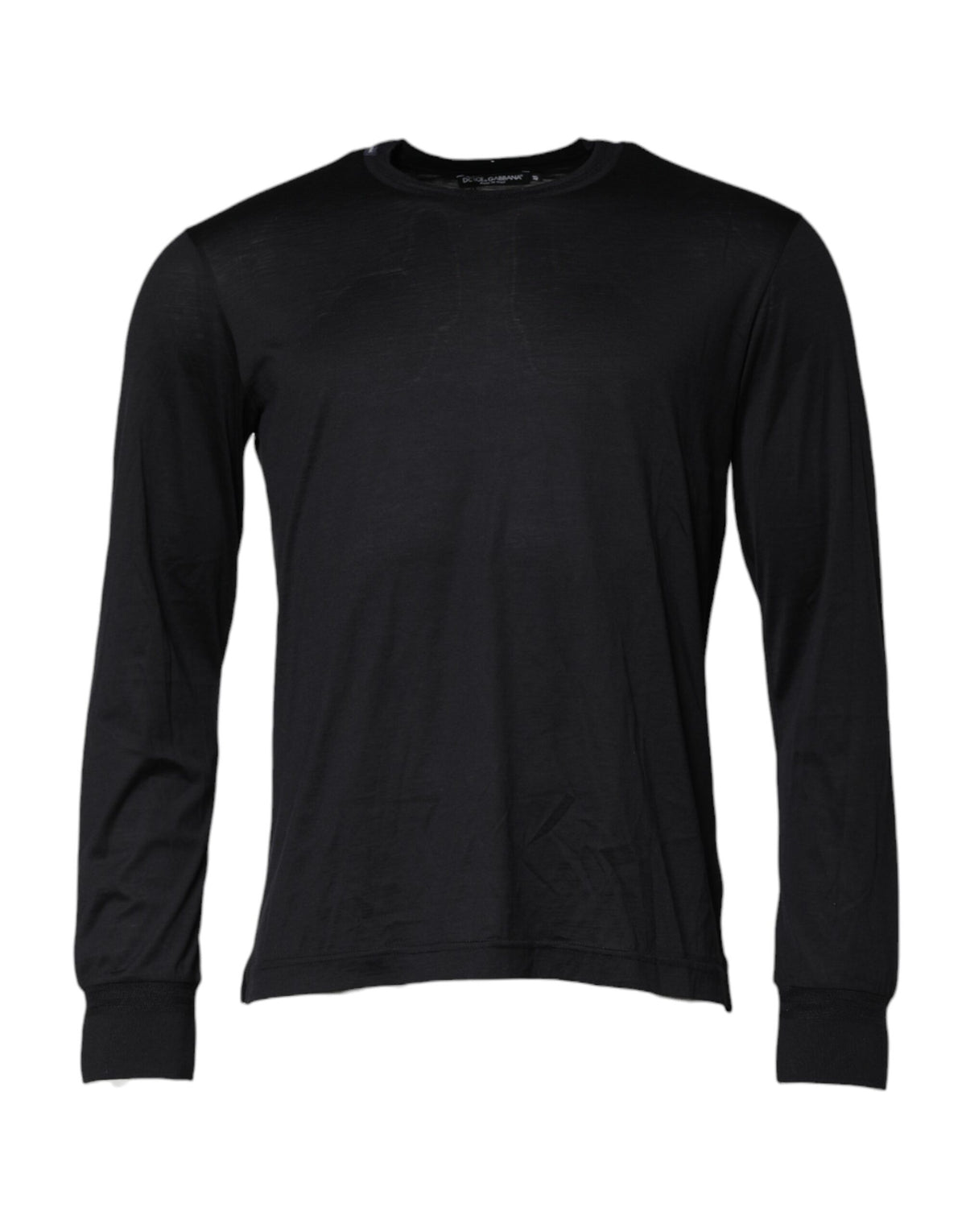 Dolce & Gabbana Dunkelblauer Herren Pullover aus Seide mit Rundhalsausschnitt