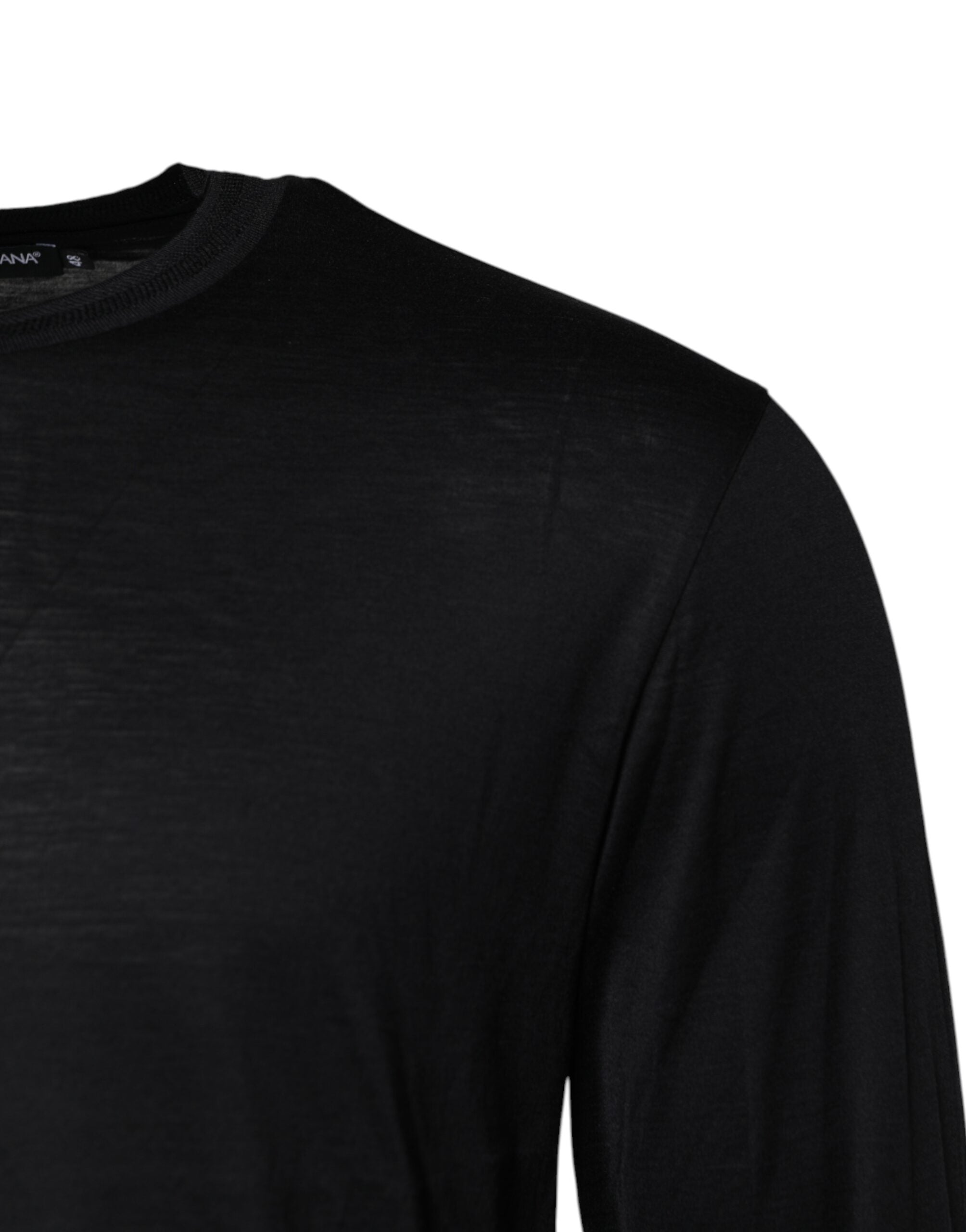 Dolce & Gabbana Dunkelblauer Herren Pullover aus Seide mit Rundhalsausschnitt
