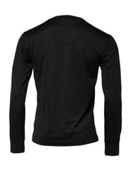 Dolce & Gabbana Dunkelblauer Herren Pullover aus Seide mit Rundhalsausschnitt