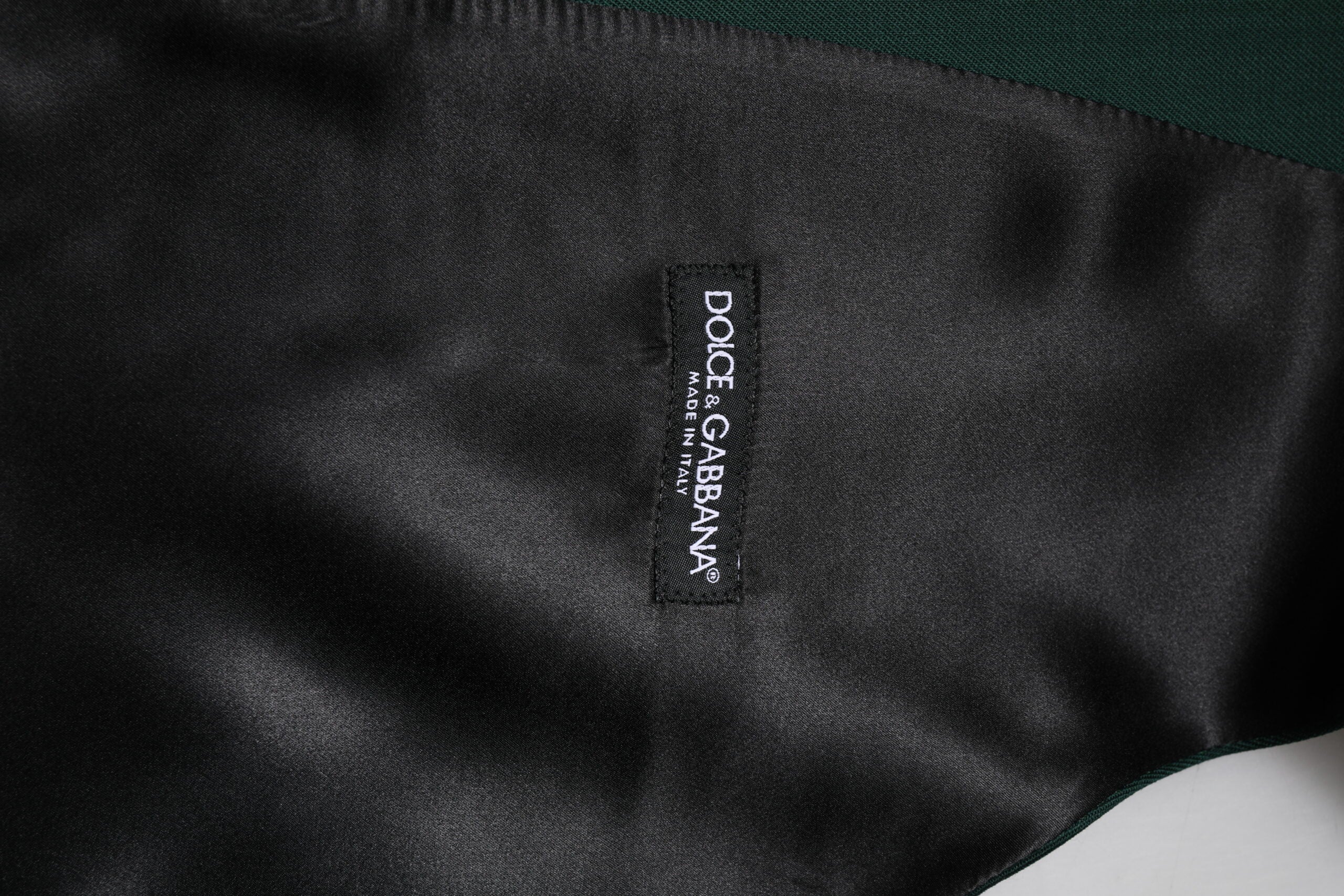 Dolce & Gabbana Grünes Wollkleid Formelle Herren Weste