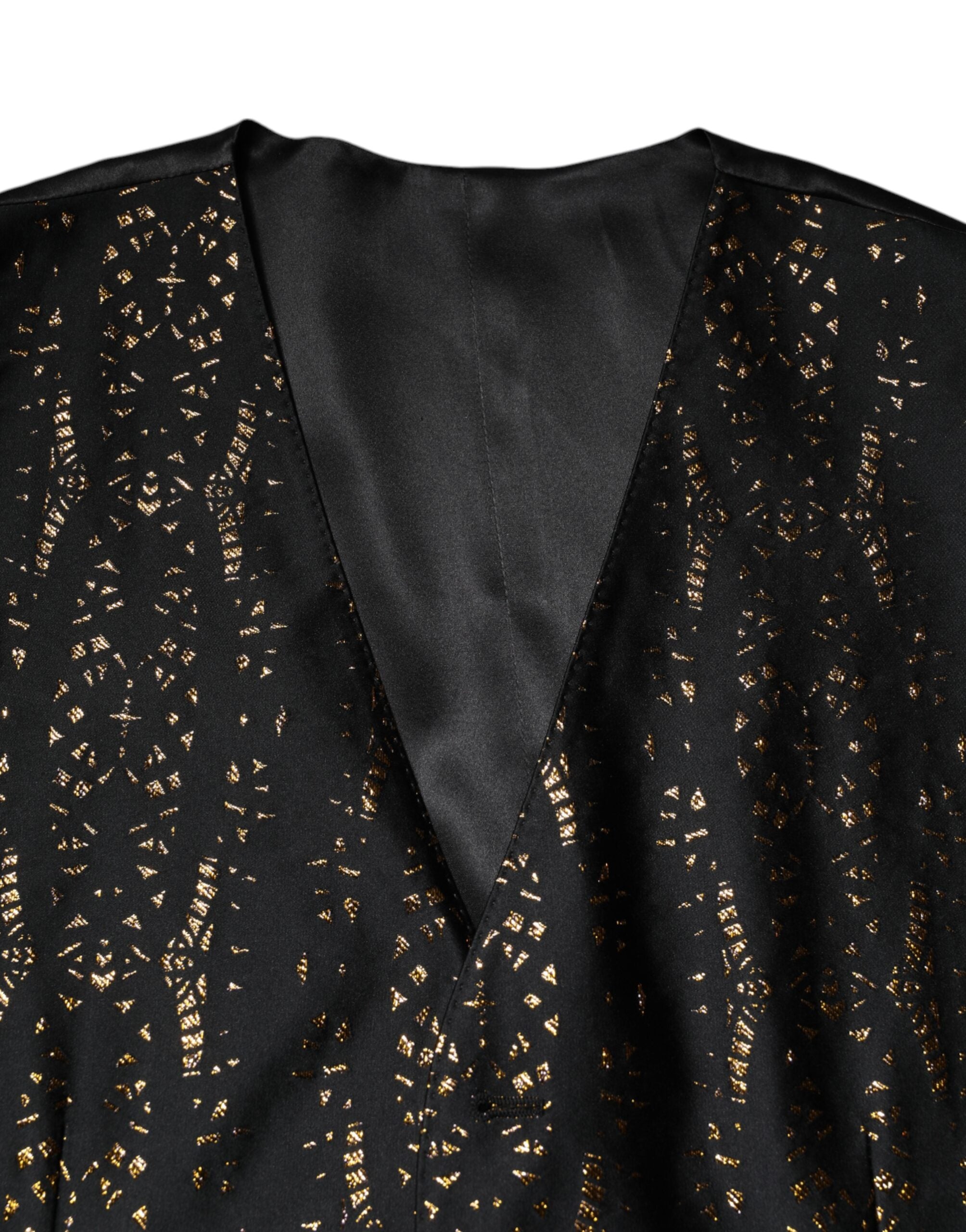 Dolce & Gabbana Schwarze Lurex-Kleid Weste für Herren