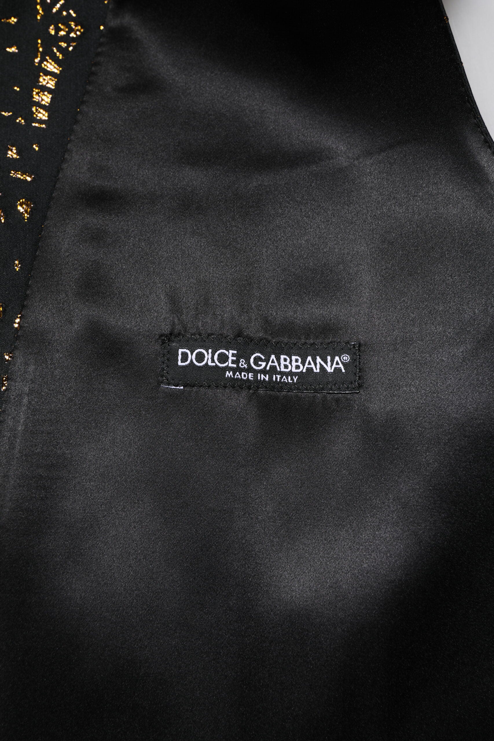 Dolce & Gabbana Schwarze Lurex-Kleid Weste für Herren