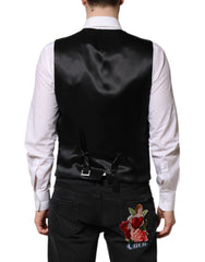 Dolce & Gabbana Rote florale Brokat Formal Herren Weste