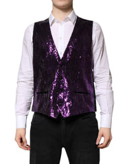 Dolce & Gabbana Lila Paillettenkleid Formelle Weste