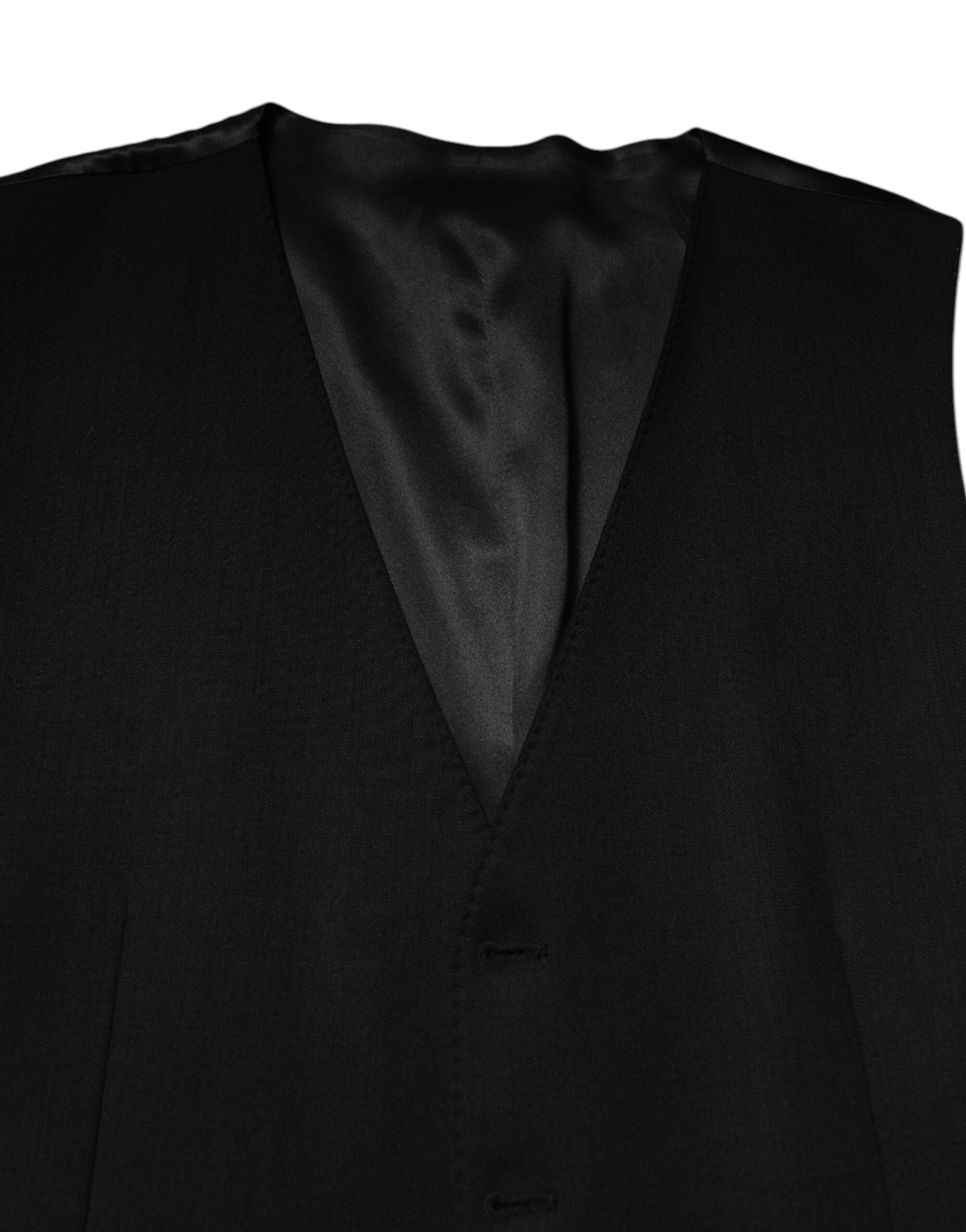 Dolce & Gabbana Schwarze Herren-Wollweste formell