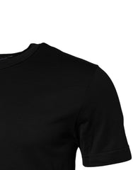 Dolce & Gabbana Zwart Katoenen T-shirt met Korte Mouwen en Ronde Hals