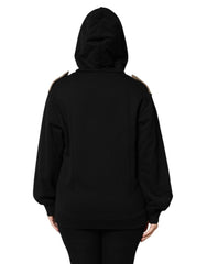 Dolce & Gabbana Zwart Logo Hoodie Vest met Volledige Ritssluiting