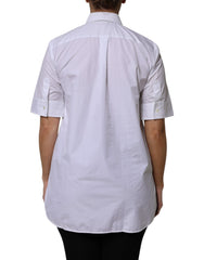 Dolce & Gabbana Wit Katoenen Poloshirt met Korte Mouwen en Kraag