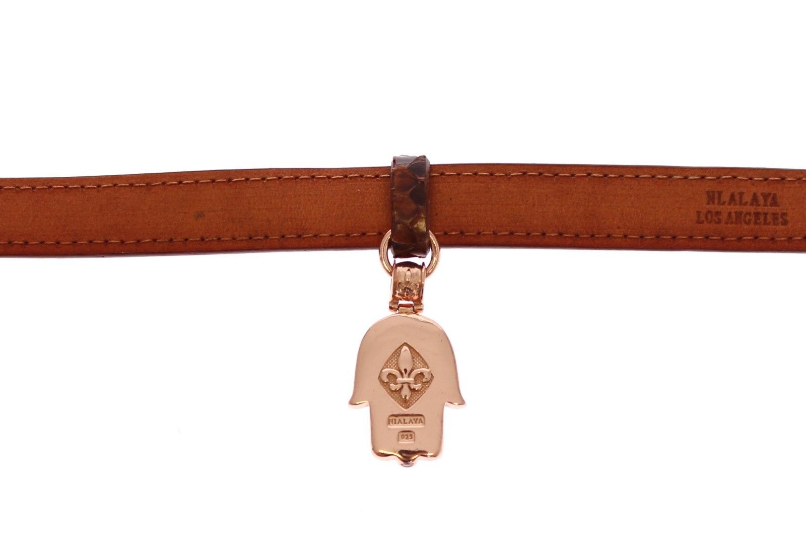 Nialaya CZ Hamsa Auge 18K Gold 925 Silber Armband