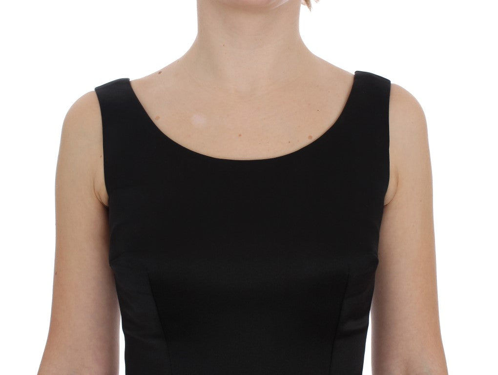 Dolce & Gabbana Schwarzes graues Etui-Abendkleid, bodenlang