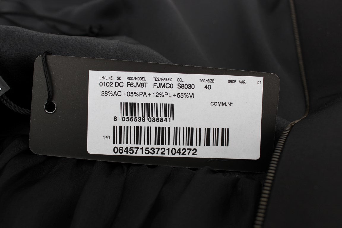 Dolce & Gabbana Schwarzes graues Etui-Abendkleid, bodenlang
