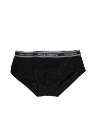 Dolce & Gabbana Zwarte Katoen Stretch Slip met Logoprint