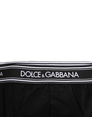 Dolce & Gabbana Zwarte Katoen Stretch Slip met Logoprint