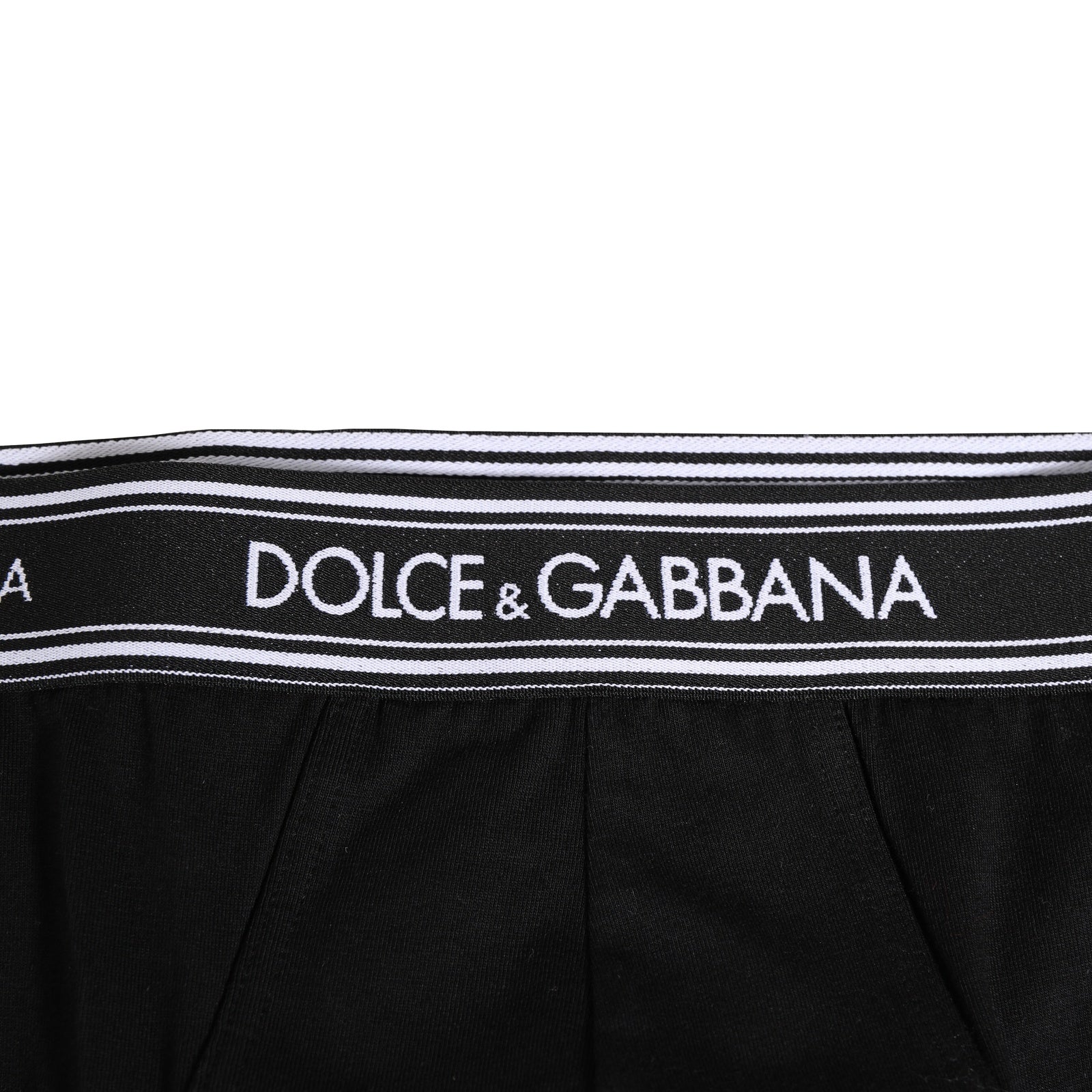 Dolce & Gabbana Zwarte Katoen Stretch Slip met Logoprint