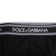 Dolce & Gabbana Zwarte Katoen Stretch Slip met Logoprint