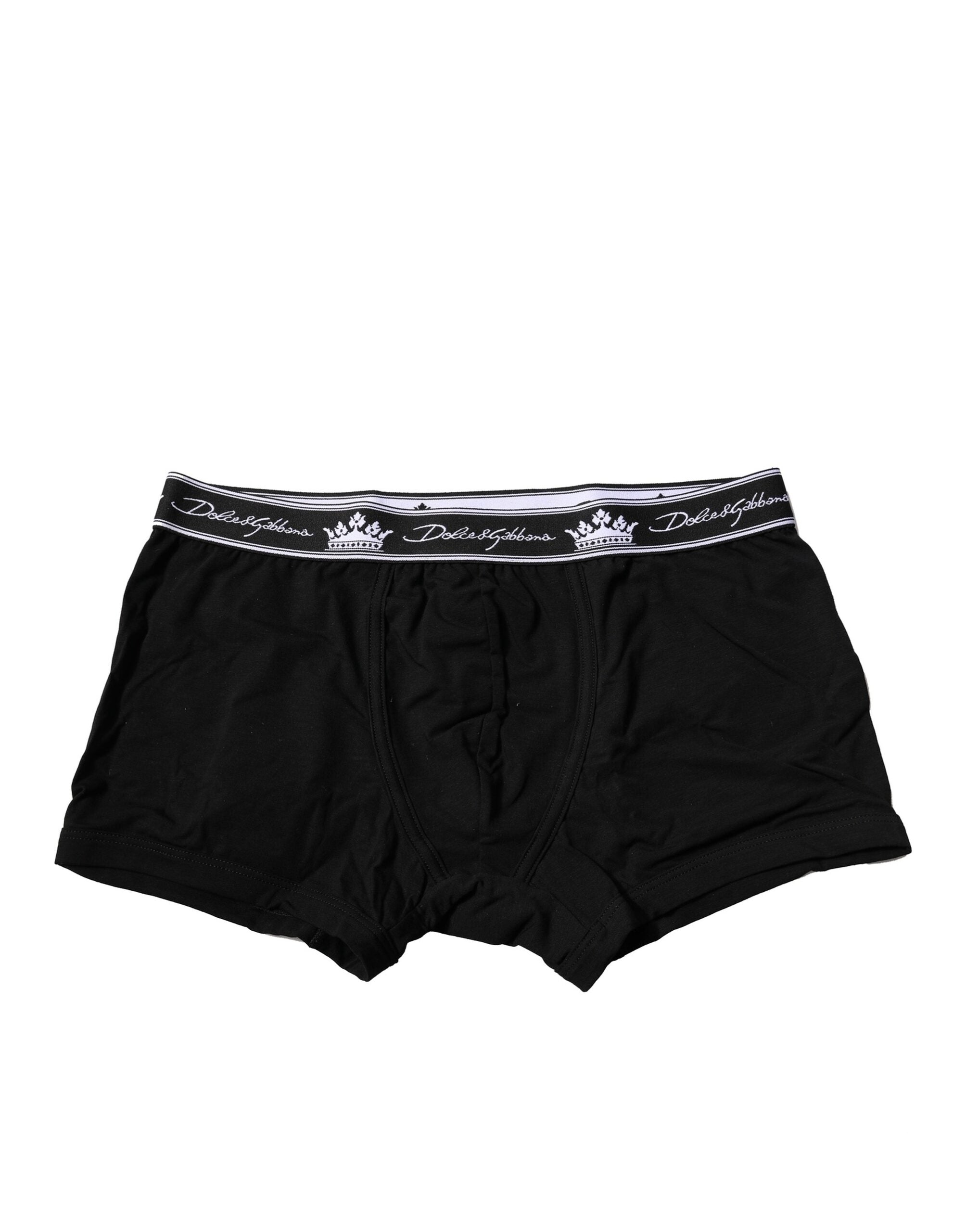 Dolce & Gabbana Zwarte Katoenen Stretch Regular Boxershort