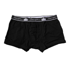 Dolce & Gabbana Zwarte Katoenen Stretch Regular Boxershort