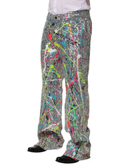 Dolce & Gabbana Meerkleurige Broek met Pailletten en Versieringen
