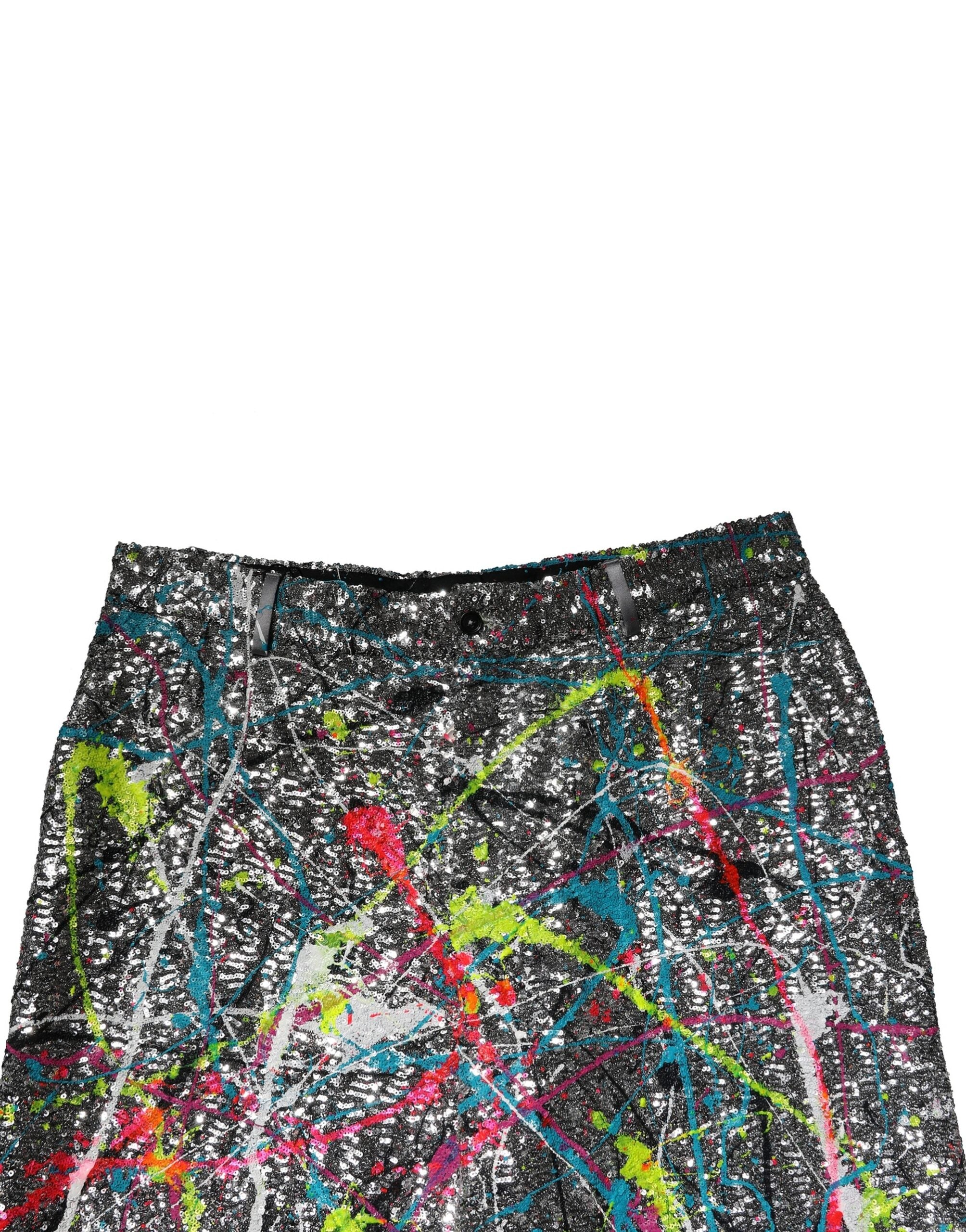 Dolce & Gabbana Meerkleurige Broek met Pailletten en Versieringen