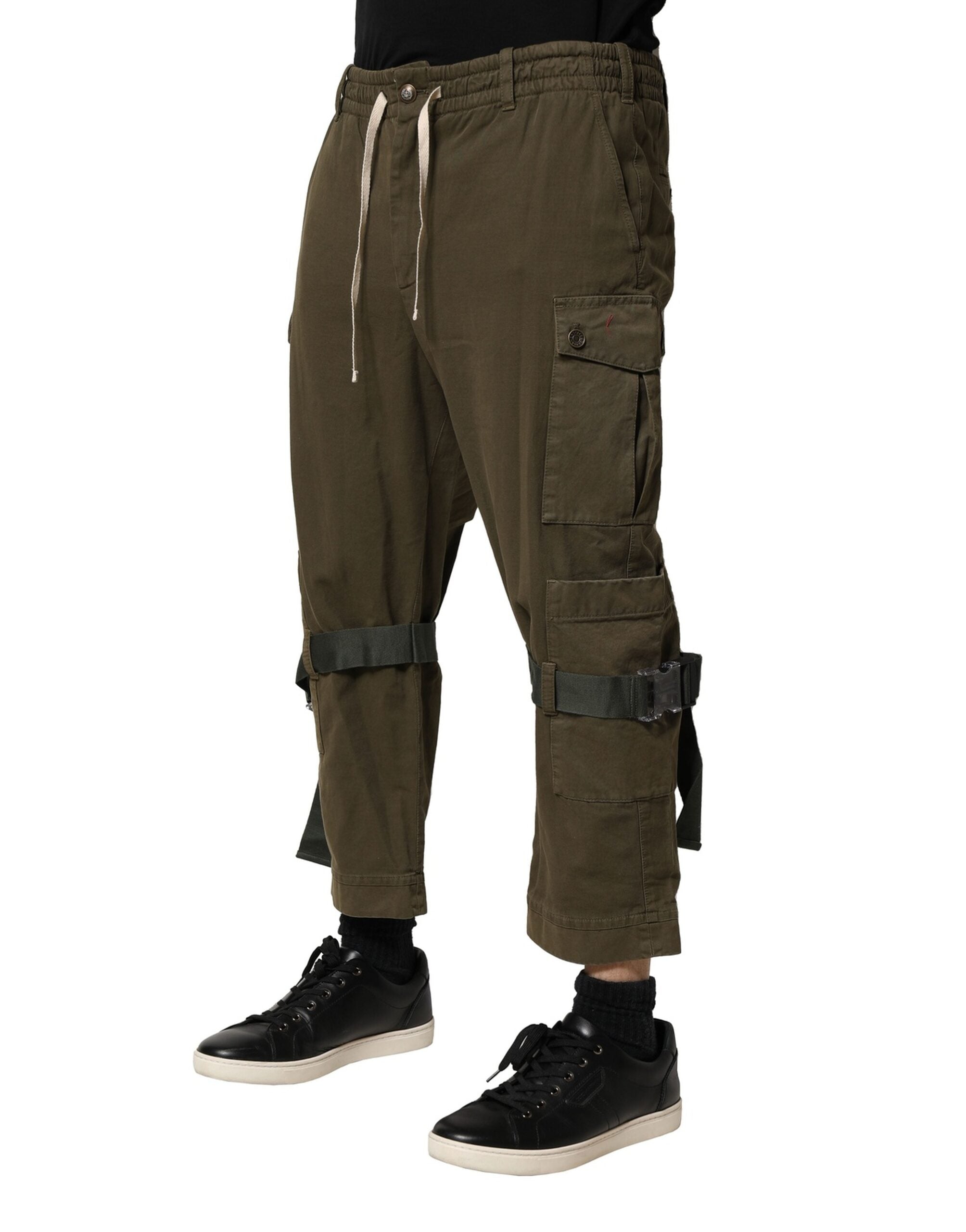 Dolce & Gabbana Bruine Katoenen Cargo Trekkoord Broek