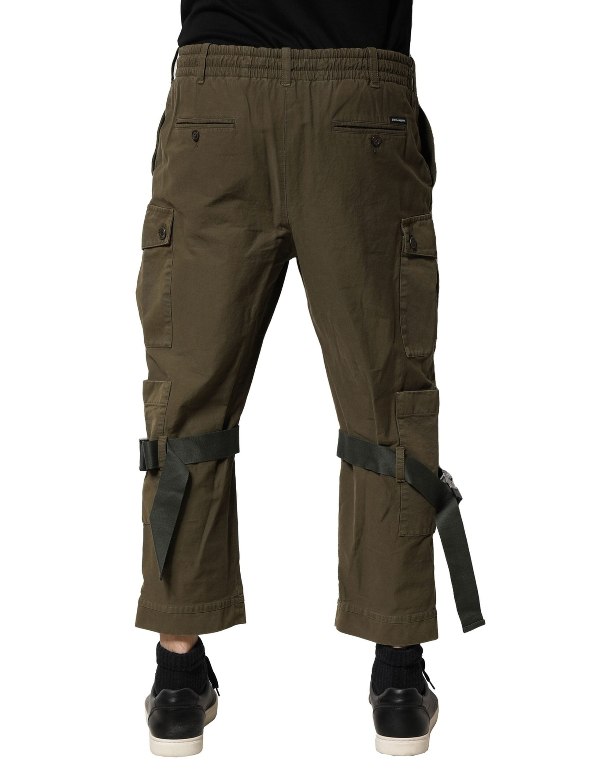Dolce & Gabbana Bruine Katoenen Cargo Trekkoord Broek