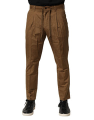 Dolce & Gabbana Braune Baumwoll-Chino Mid Waist Herrenhose