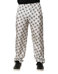 Dolce & Gabbana Weiße Blumenseide Legere Loungewear-Hose