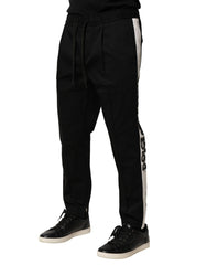 Dolce & Gabbana Zwarte Katoenen Mid Waist Joggingbroek
