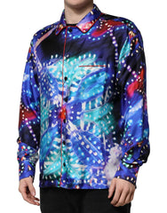 Dolce & Gabbana Multicolor Printed Silk Lounge Casual Shirt