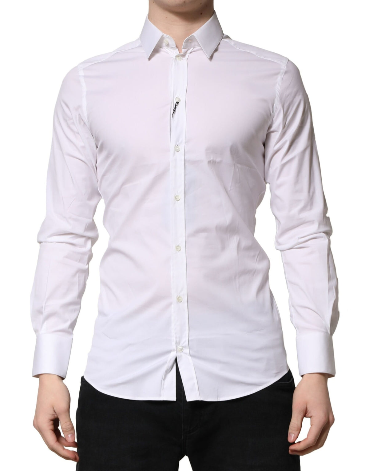 Dolce & Gabbana Weiß GOLD Baumwolle Herren Hemd Business Formal