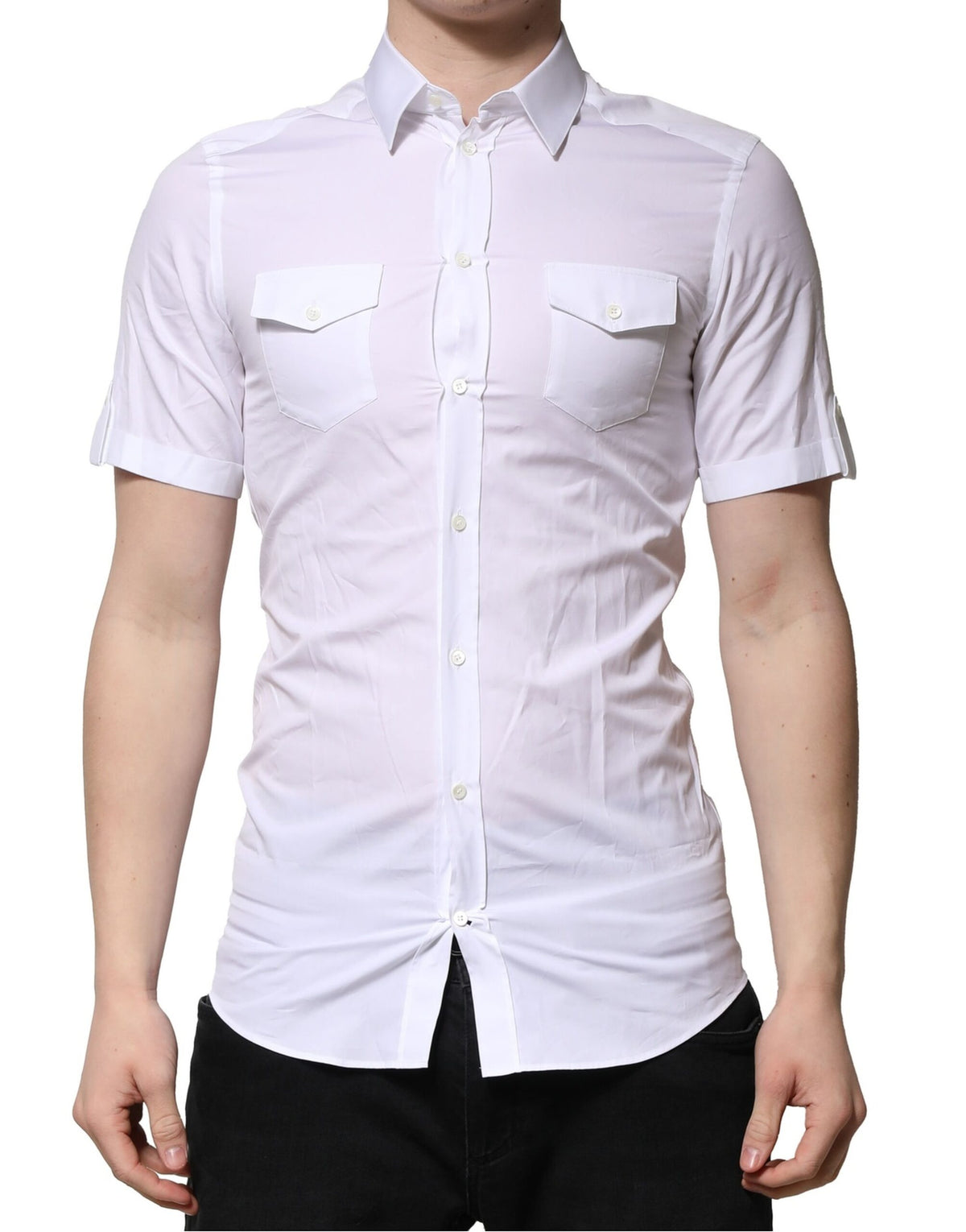 Dolce & Gabbana Weißes Baumwoll T-Shirt mit kurzen Ärmeln GOLD Casual