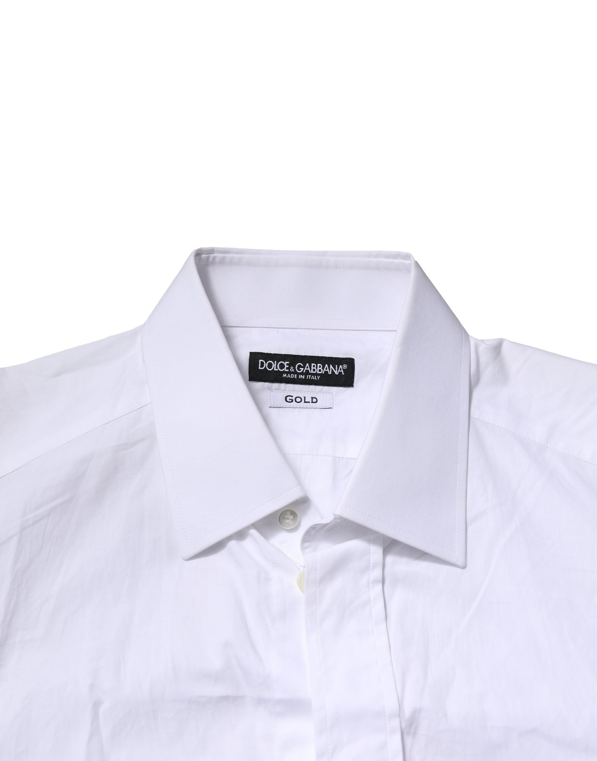 Dolce & Gabbana Weiß GOLD Baumwolle Herren Festliches Hemd