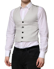 Dolce & Gabbana Graue Wollweste Formelle Herrenweste
